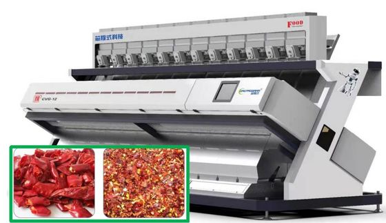 kualitas  8.3Kw Chili Color Sorter Machine High Output Precise Removal 220V pabrik