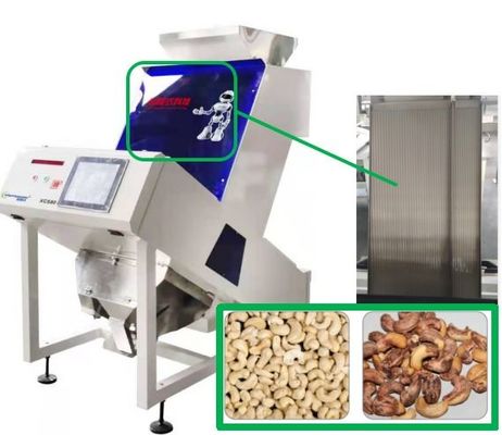 Mesin Penyortir Warna Kacang Mete 1 Chute 0,6-1,5 t/jam dengan Layar Sentuh Advantech